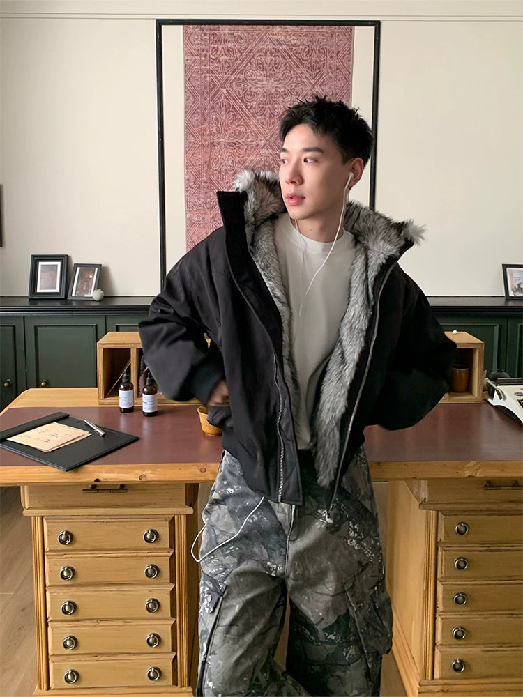 Giacca con collo in pelliccia intagliata R1DGE