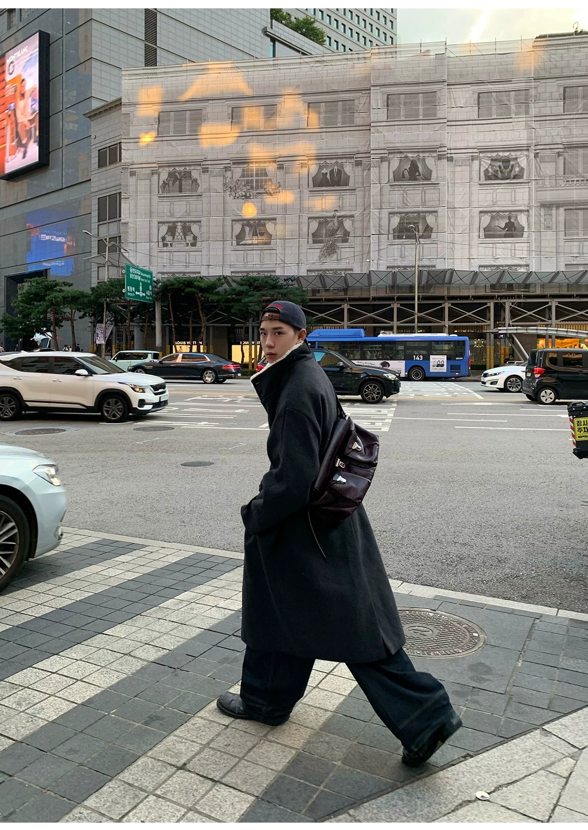 cappotto di alta qualità, lungo, con collo alto, elegante R1DGE