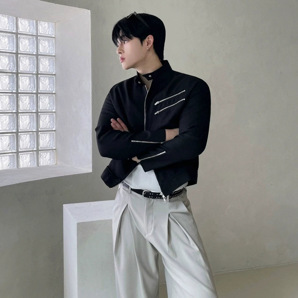 Giacca da uomo con colletto alla coreana corto MRCYC