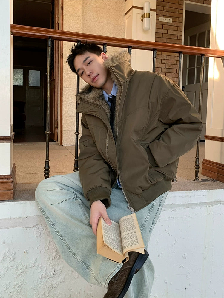 Giacca con collo in pelliccia intagliata R1DGE