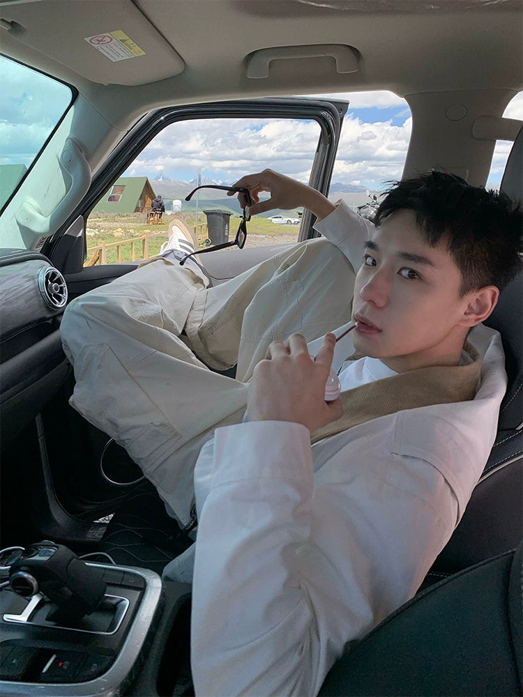 Giacca cargo corta versatile con risvolto retrò americano R1DGE