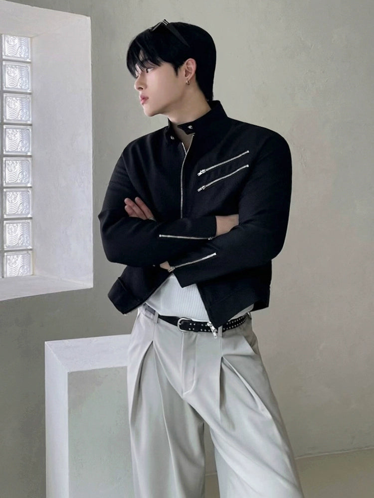 Giacca da uomo con colletto alla coreana corto MRCYC