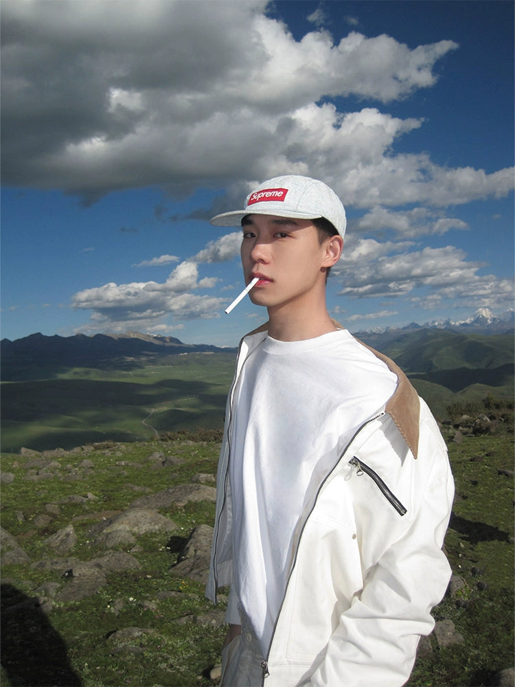 Giacca cargo corta versatile con risvolto retrò americano R1DGE